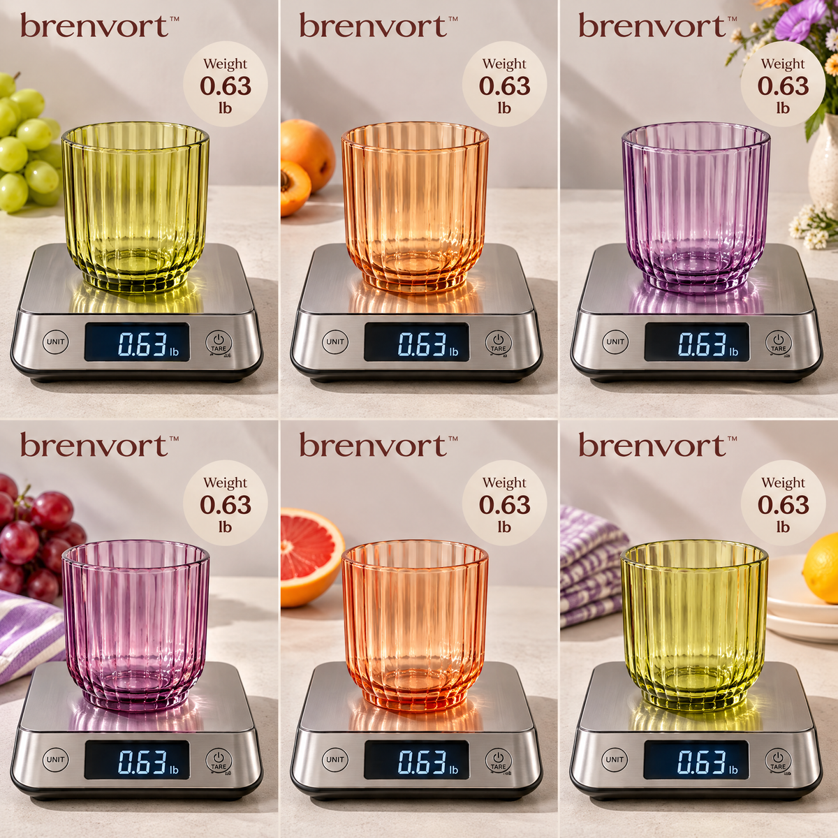 𝒃𝒓𝒆𝒏𝒗𝒐𝒓𝒕™ Ribbed Glass Tumbler Set