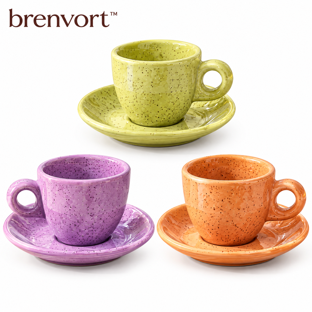 𝒃𝒓𝒆𝒏𝒗𝒐𝒓𝒕™ Ceramic Espresso Cup & Saucer