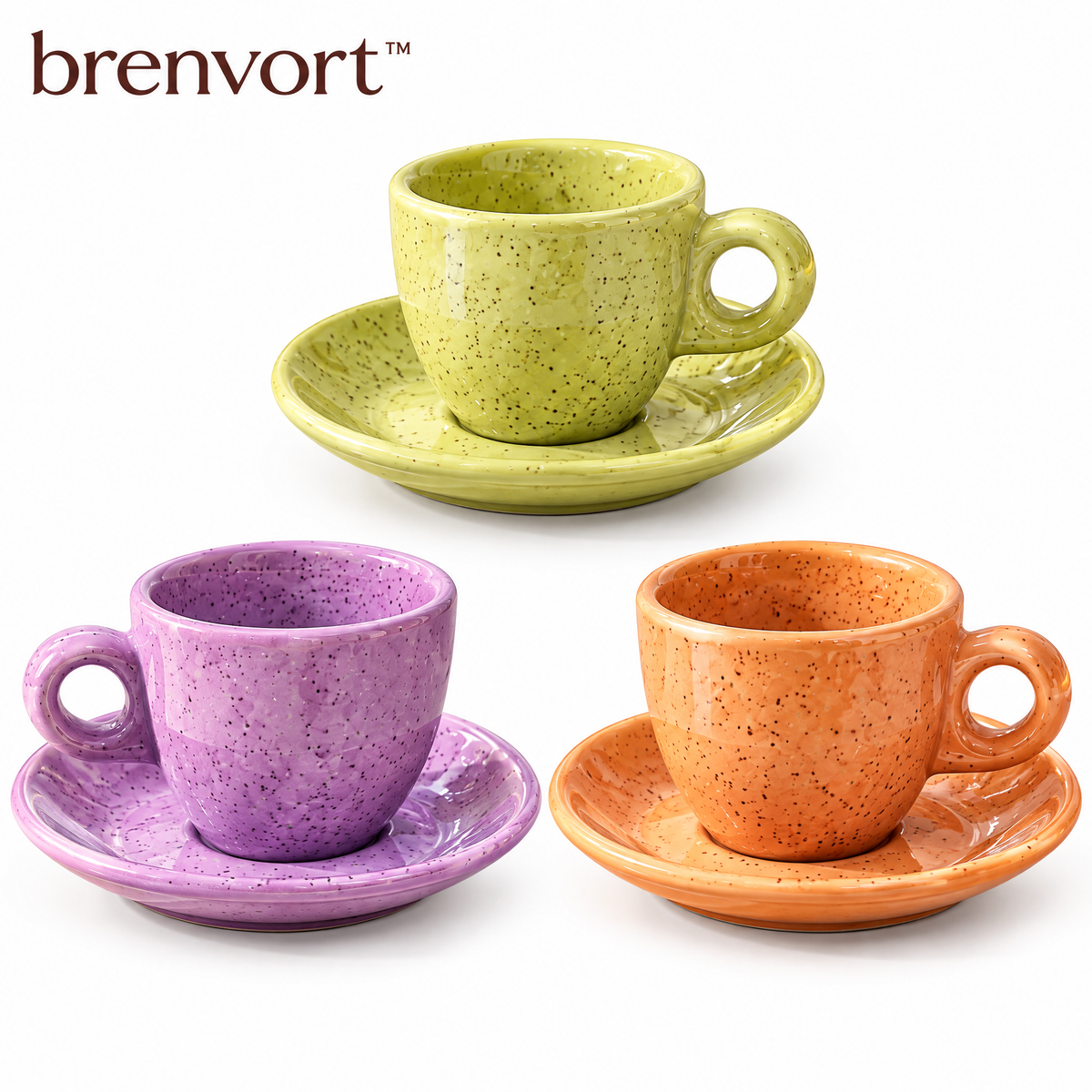𝒃𝒓𝒆𝒏𝒗𝒐𝒓𝒕™ Ceramic Espresso Cup & Saucer