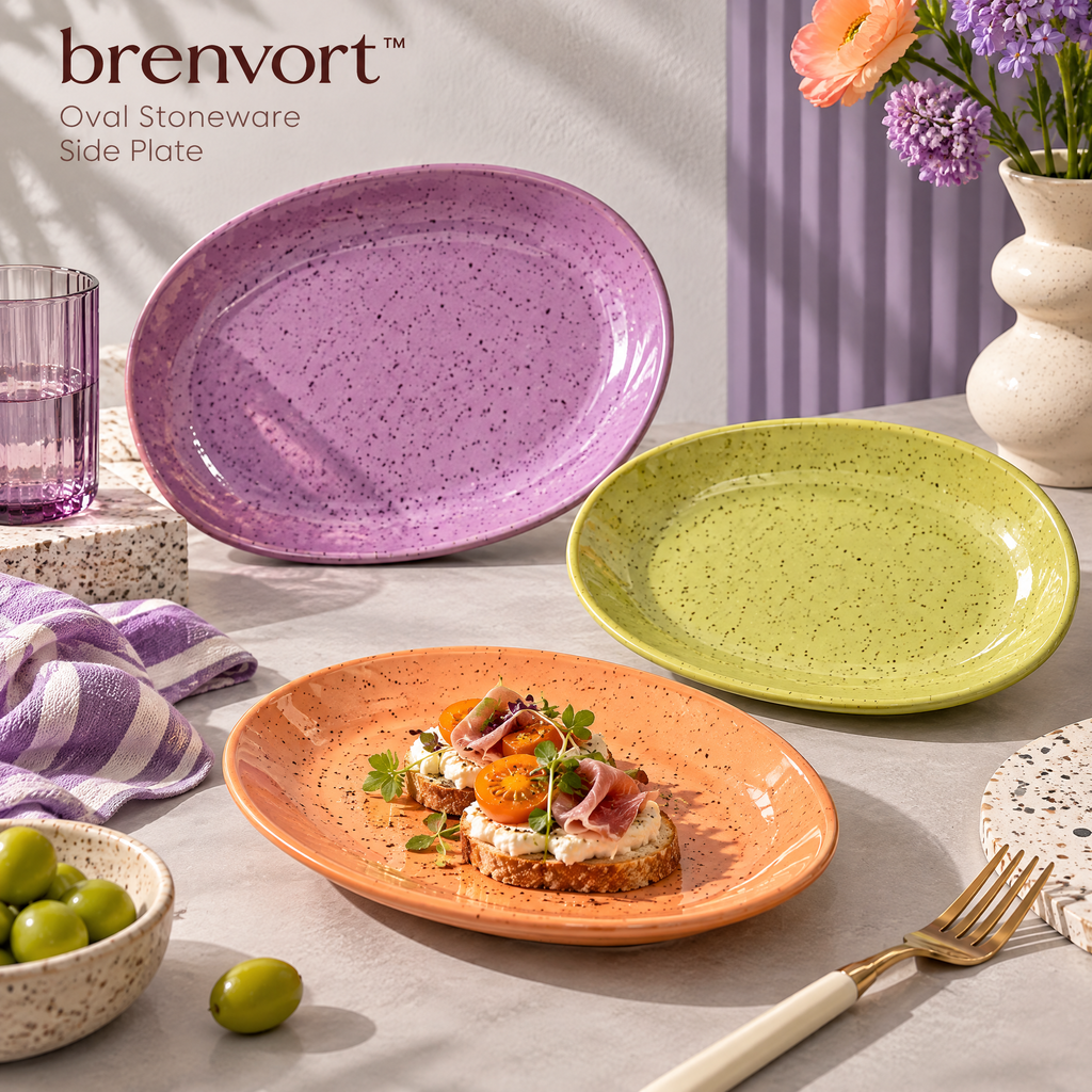 𝒃𝒓𝒆𝒏𝒗𝒐𝒓𝒕™ Oval Stoneware Side Plate