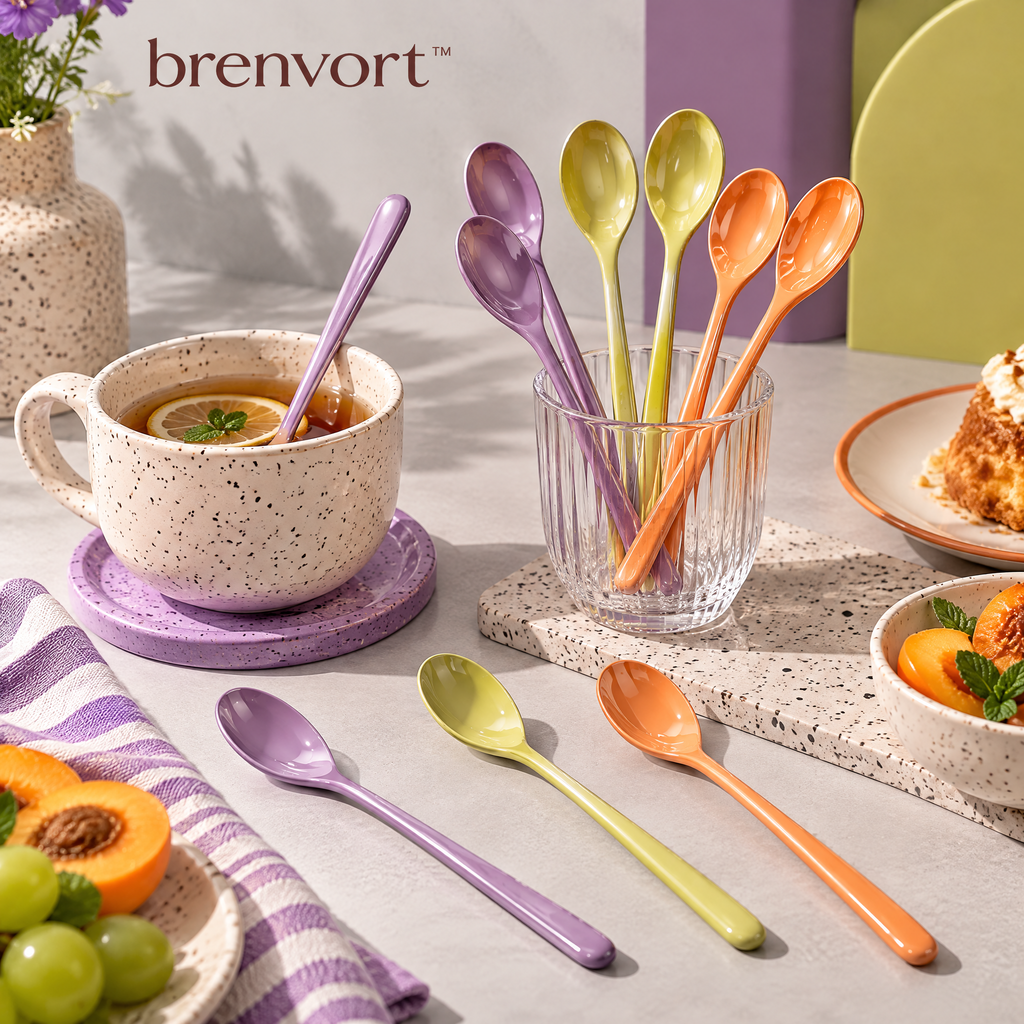 𝒃𝒓𝒆𝒏𝒗𝒐𝒓𝒕™ Long-Handle Stainless Steel Teaspoon Set