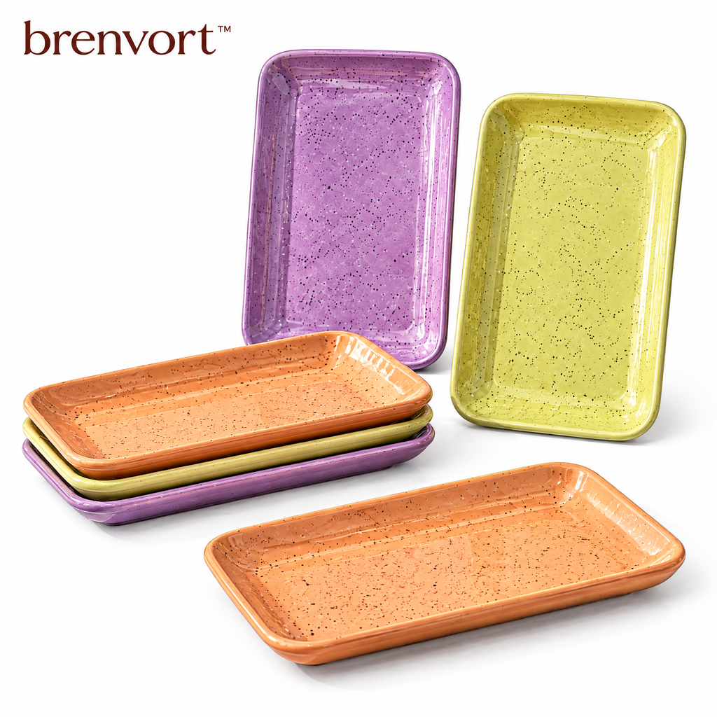 𝒃𝒓𝒆𝒏𝒗𝒐𝒓𝒕™ Rectangular Ceramic Snack Plate