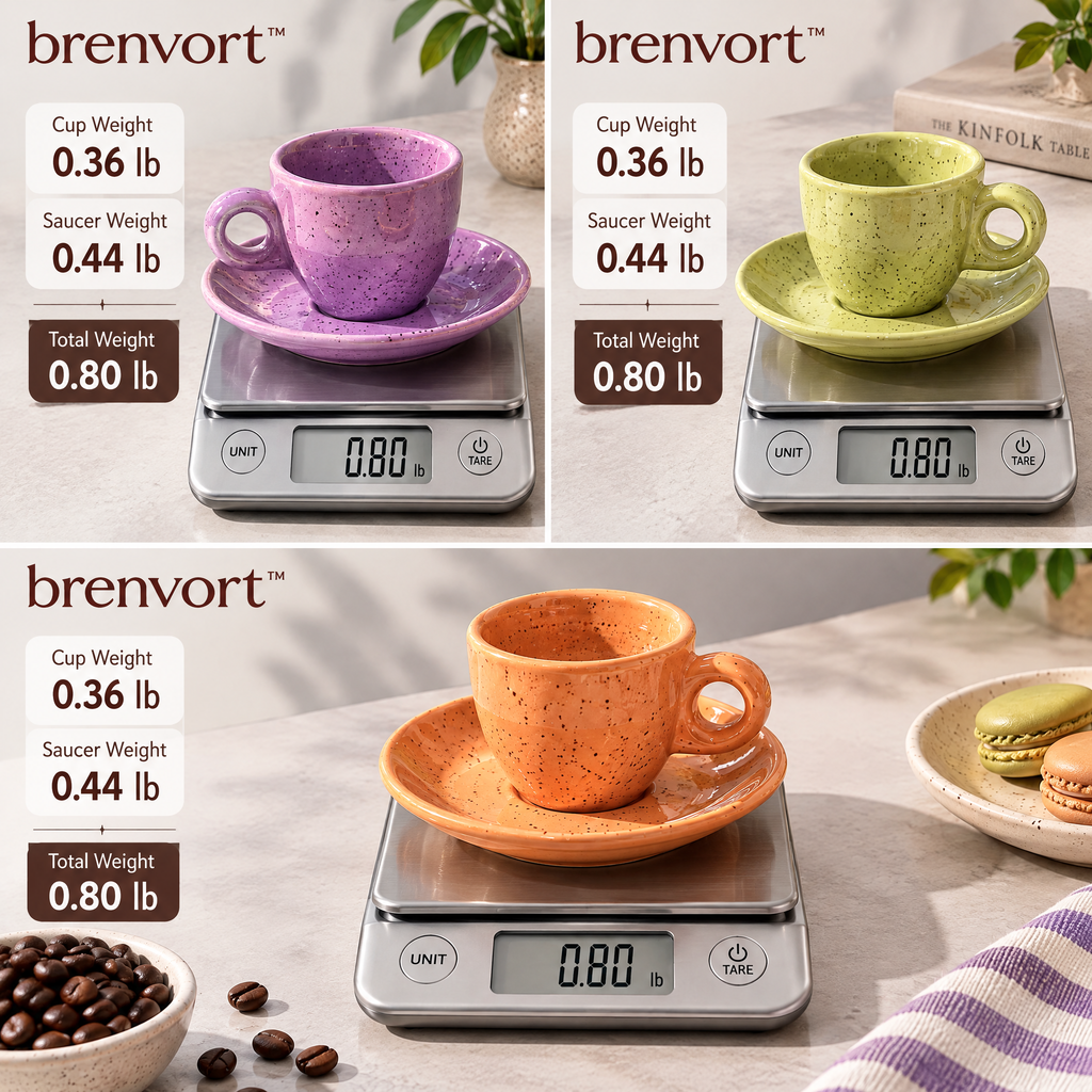 𝒃𝒓𝒆𝒏𝒗𝒐𝒓𝒕™ Ceramic Espresso Cup & Saucer