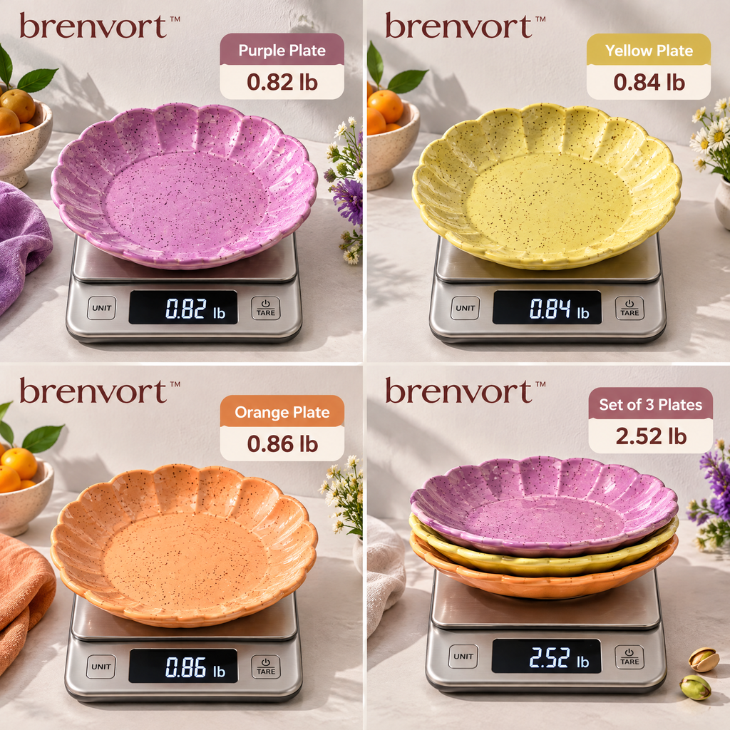 𝒃𝒓𝒆𝒏𝒗𝒐𝒓𝒕™ Scalloped Ceramic Dessert Plate