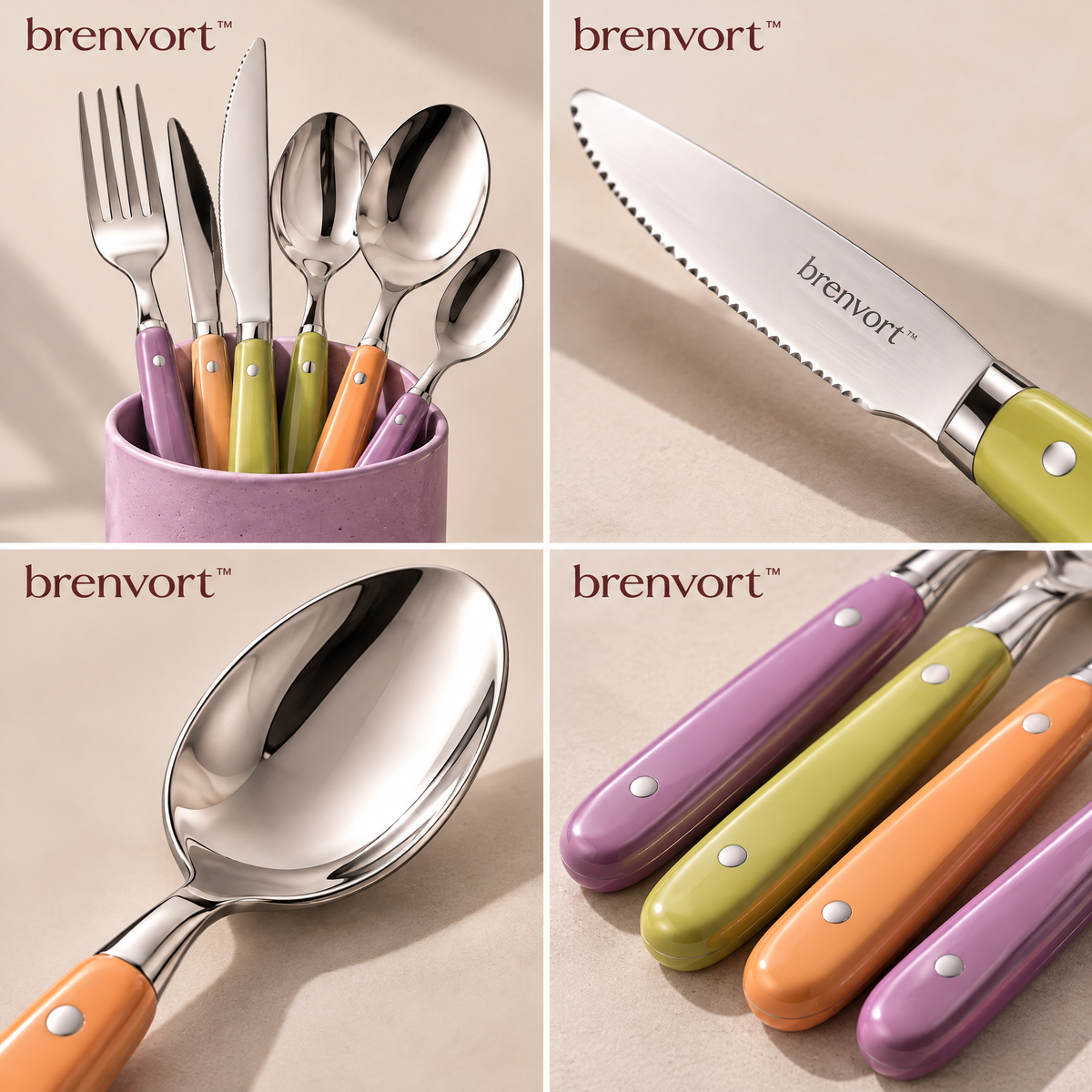 𝒃𝒓𝒆𝒏𝒗𝒐𝒓𝒕™ Stainless Steel Dinner Cutlery Set