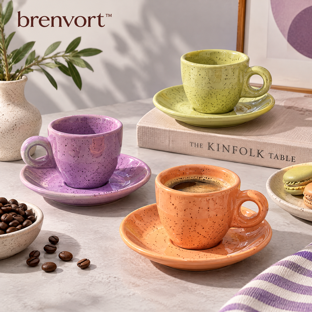𝒃𝒓𝒆𝒏𝒗𝒐𝒓𝒕™ Ceramic Espresso Cup & Saucer