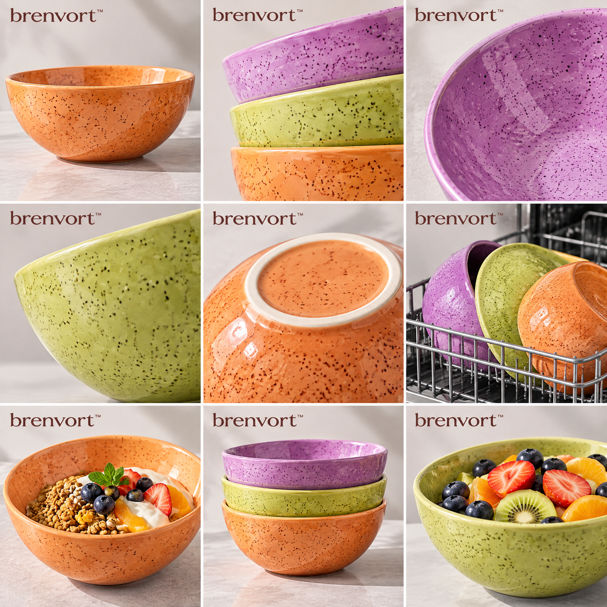 𝒃𝒓𝒆𝒏𝒗𝒐𝒓𝒕™ Rounded Stoneware Cereal Bowl