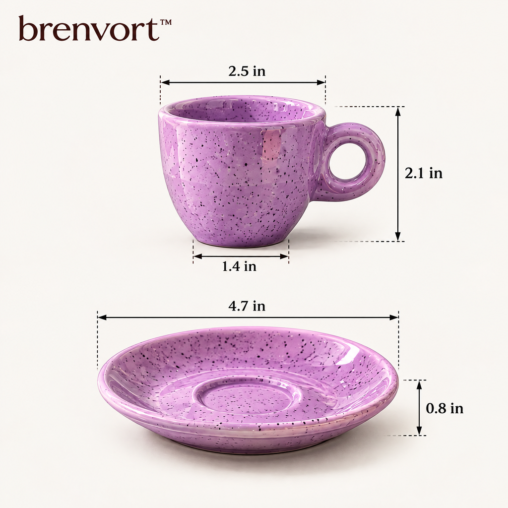 𝒃𝒓𝒆𝒏𝒗𝒐𝒓𝒕™ Ceramic Espresso Cup & Saucer