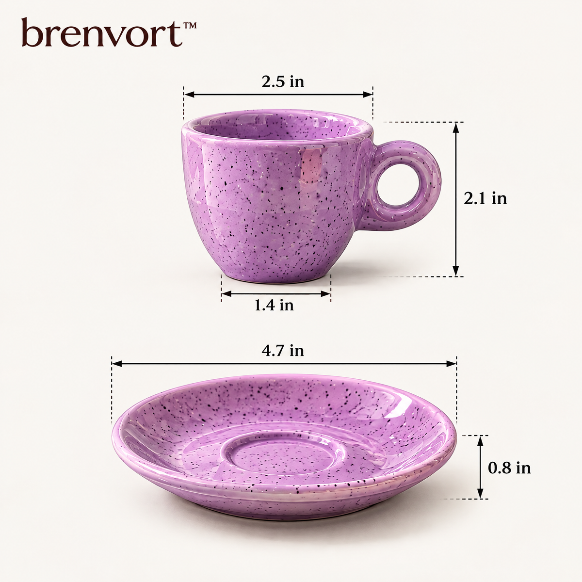 𝒃𝒓𝒆𝒏𝒗𝒐𝒓𝒕™ Ceramic Espresso Cup & Saucer