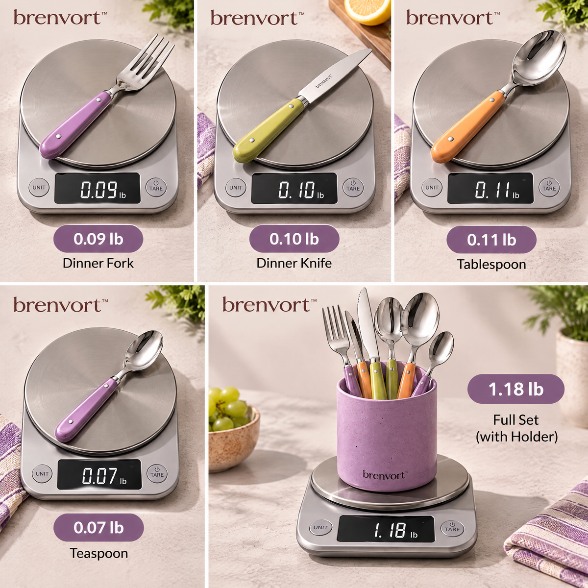 𝒃𝒓𝒆𝒏𝒗𝒐𝒓𝒕™ Stainless Steel Dinner Cutlery Set