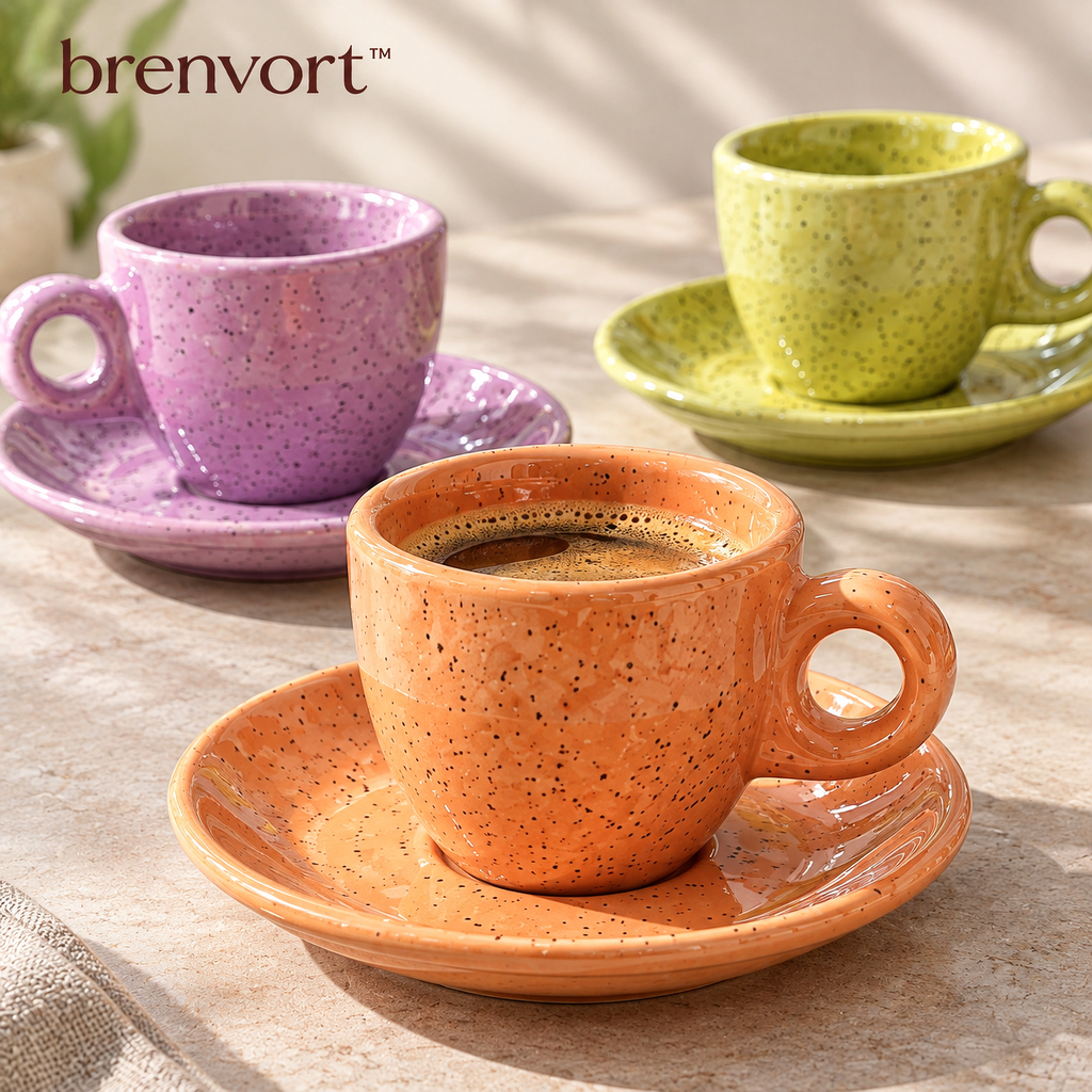 𝒃𝒓𝒆𝒏𝒗𝒐𝒓𝒕™ Ceramic Espresso Cup & Saucer