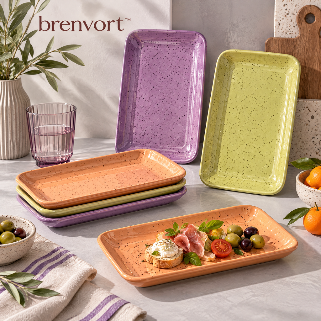 𝒃𝒓𝒆𝒏𝒗𝒐𝒓𝒕™ Rectangular Ceramic Snack Plate