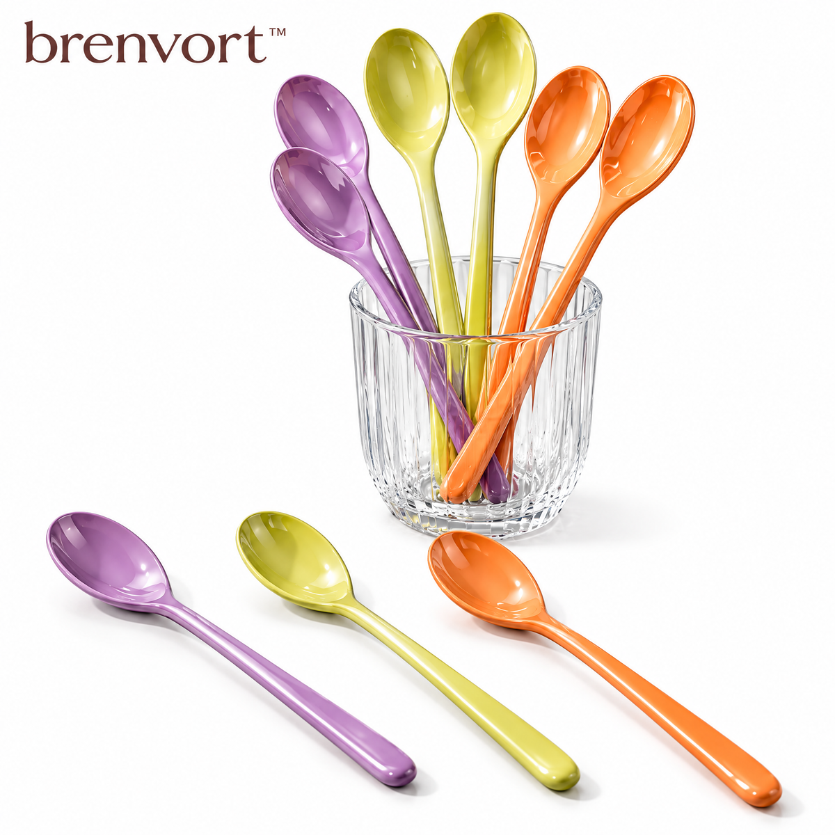 𝒃𝒓𝒆𝒏𝒗𝒐𝒓𝒕™ Long-Handle Stainless Steel Teaspoon Set