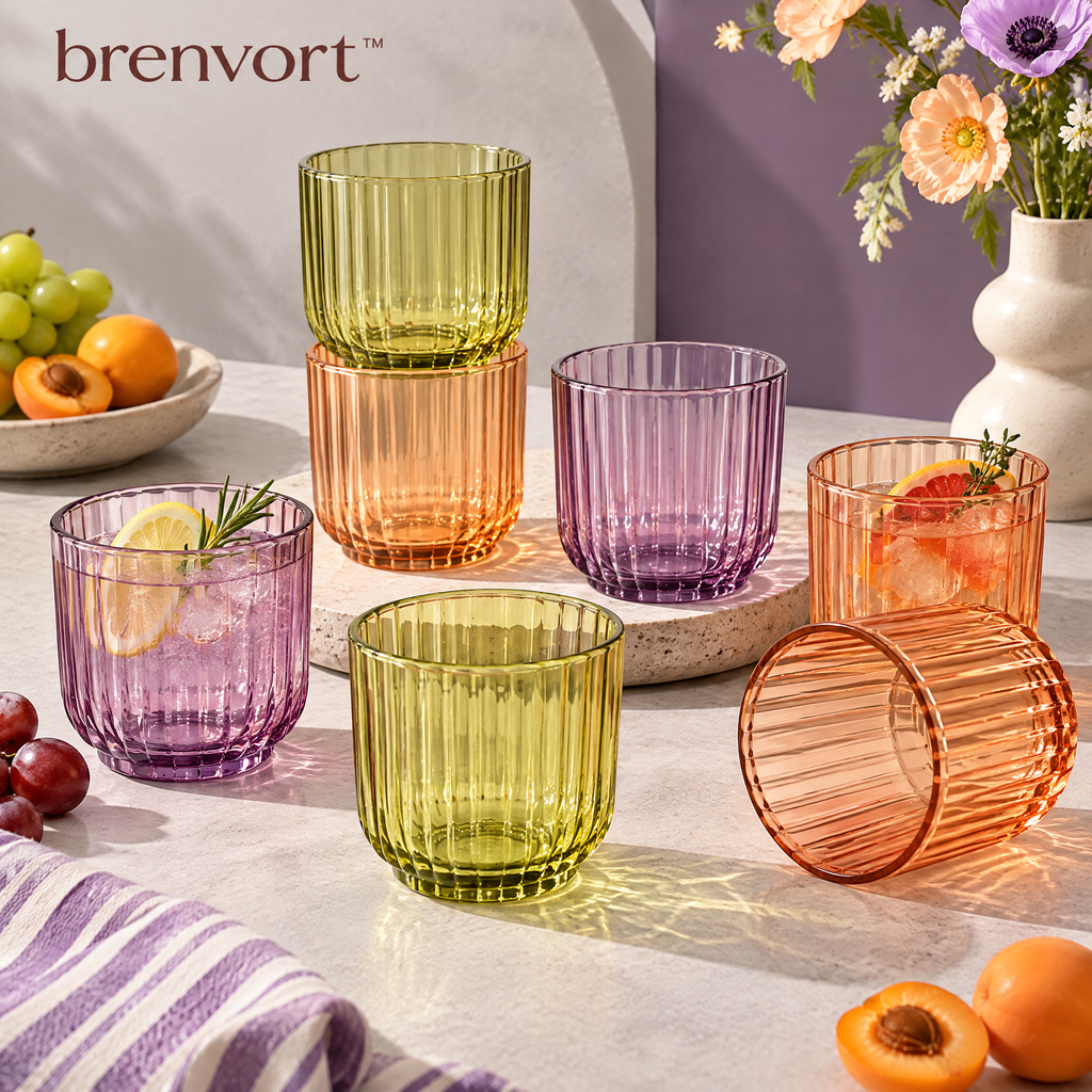𝒃𝒓𝒆𝒏𝒗𝒐𝒓𝒕™ Ribbed Glass Tumbler Set