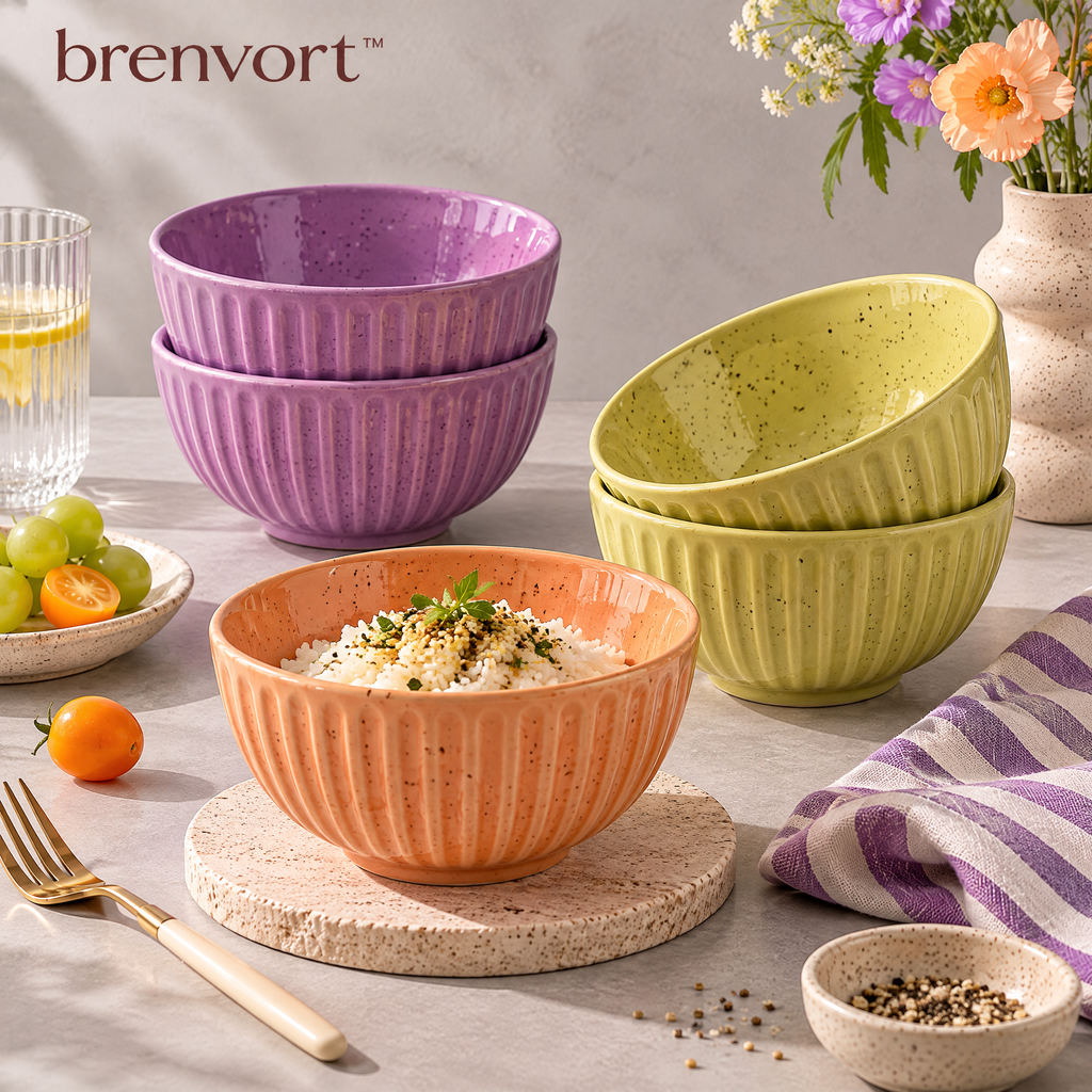 𝒃𝒓𝒆𝒏𝒗𝒐𝒓𝒕™ Ribbed Ceramic Rice Bowl